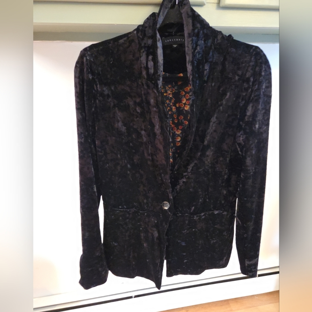 Sanctuary Black Velvet Women's Blazer